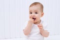 Beautiful baby portrait on white background