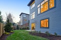 Beautiful back yard interior with alpine slide