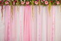 Beautiful backdrop flowers arrangement for wedding ceremony Royalty Free Stock Photo