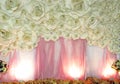 Beautiful backdrop flowers ready for wedding ceremony Royalty Free Stock Photo