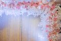 Beautiful backdrop flowers for wedding ceremony. Royalty Free Stock Photo