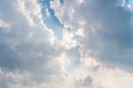 Beautiful background bright sun shines through clouds, light ray Royalty Free Stock Photo