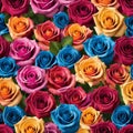 Beautiful background with colorful roses arranged as a bouquet Royalty Free Stock Photo