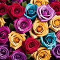 Beautiful background with colorful roses arranged as a bouquet Royalty Free Stock Photo