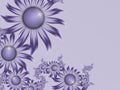 Floral original template with place for text. Purple color.