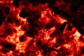 Background glowing hot coals closeup. texture of burning coals Royalty Free Stock Photo