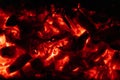 Background glowing hot coals closeup. texture of burning coals Royalty Free Stock Photo