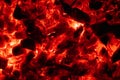 Background glowing hot coals closeup. texture of burning coals Royalty Free Stock Photo