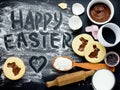 Beautiful background Happy Easter holiday food baking cookies bu Royalty Free Stock Photo