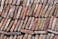 Beautiful background a large lot of old vintage bricks for the restoration Royalty Free Stock Photo