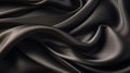 Beautiful background luxury cloth with drapery and wavy folds of black silk satin material texture. Abstract monochrome Royalty Free Stock Photo