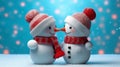 background christmas year snow white winter snowman season funny snowfall celebration new. Generative AI.