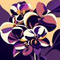 Beautiful background with orchids. Floral vector illustration. Generative AI