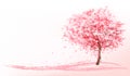 Beautiful background with a pink blooming sakura tree. Royalty Free Stock Photo