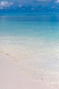 Beautiful background of tropical beach, Blue sky with awesome clouds, turquoise ocean with clear sand Royalty Free Stock Photo