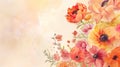 beautiful background with watercolor flowers painting in soft pastel colors, Suitable for greeting card, invitation. Birthday, Royalty Free Stock Photo