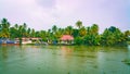 Beautiful backwaters in monsoon ,Alleppey, Kerala, India Royalty Free Stock Photo