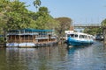 alappuzha,Kerala,India 8 March 2022 Beautiful backwaters landscape in Alleppey city houseboats at sunset in Kerala, India