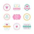 Beautiful badges for Women`s day Royalty Free Stock Photo