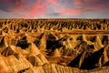 Beautiful Badlands National Park in South Dakota with sunset view in the background Royalty Free Stock Photo