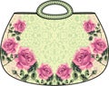 Beautiful bag. Flower roses pattern. Royalty Free Stock Photo