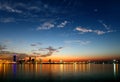 Beautiful bahrain skyline during blue hour