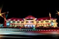 Beautiful Balai Kota Malang City Hall Malang Tugu Square or KM 0 Malang With Beautiful Park at the Night. Royalty Free Stock Photo