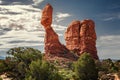 Beautiful balanced rock in Arches National Park near Moab, Utah Royalty Free Stock Photo