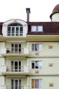 Beautiful balconies, elements of a modern new residential building, light color Royalty Free Stock Photo