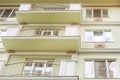 Beautiful balconies, elements of a modern residential building, light color Royalty Free Stock Photo