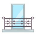 Beautiful balcony icon, cartoon style