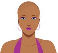 Beautiful bald-headed woman illustration