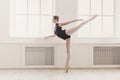 Beautiful ballerina in arabesque ballet position Royalty Free Stock Photo