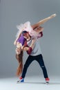 Young beautiful dancers are posing in the studio Royalty Free Stock Photo