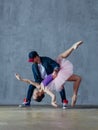 Young beautiful dancers are posing in the studio Royalty Free Stock Photo