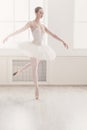 Beautiful ballerina dance in ballet position Royalty Free Stock Photo