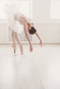 Beautiful ballerina dance in ballet position Royalty Free Stock Photo