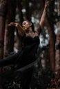 Beautiful Ballerina dancers wearing a black ballet costume Royalty Free Stock Photo