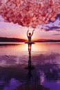 Beautiful ballerina in lake with balloons photoshoot portrait beauty portrait photoshoot Royalty Free Stock Photo