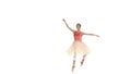 Beautiful ballerina making dance trick, battements