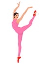 Ballerina in pink unitard