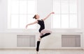 Beautiful ballerina stands in ballet pirouette