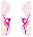 Beautiful ballerina - vintage frame Royalty Free Stock Photo