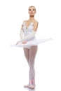 Beautiful ballet dancer isolated on white Royalty Free Stock Photo