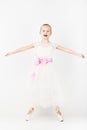 Beautiful ballet dancer isolated on white background. Royalty Free Stock Photo