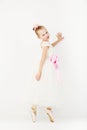 Beautiful ballet dancer isolated on white background. Royalty Free Stock Photo