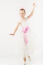 Beautiful ballet dancer isolated on white background. Royalty Free Stock Photo