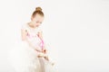 Beautiful ballet dancer isolated on white background. Royalty Free Stock Photo