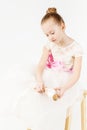 Beautiful ballet dancer isolated on white background. Royalty Free Stock Photo