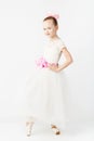 Beautiful ballet dancer on white background Royalty Free Stock Photo